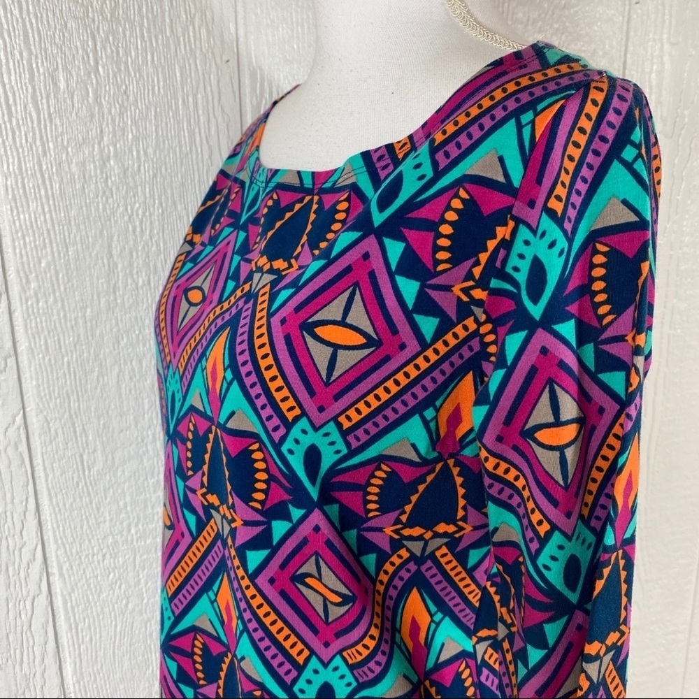 All For Color Geometric Print Blouse Small - Picture 9 of 11
